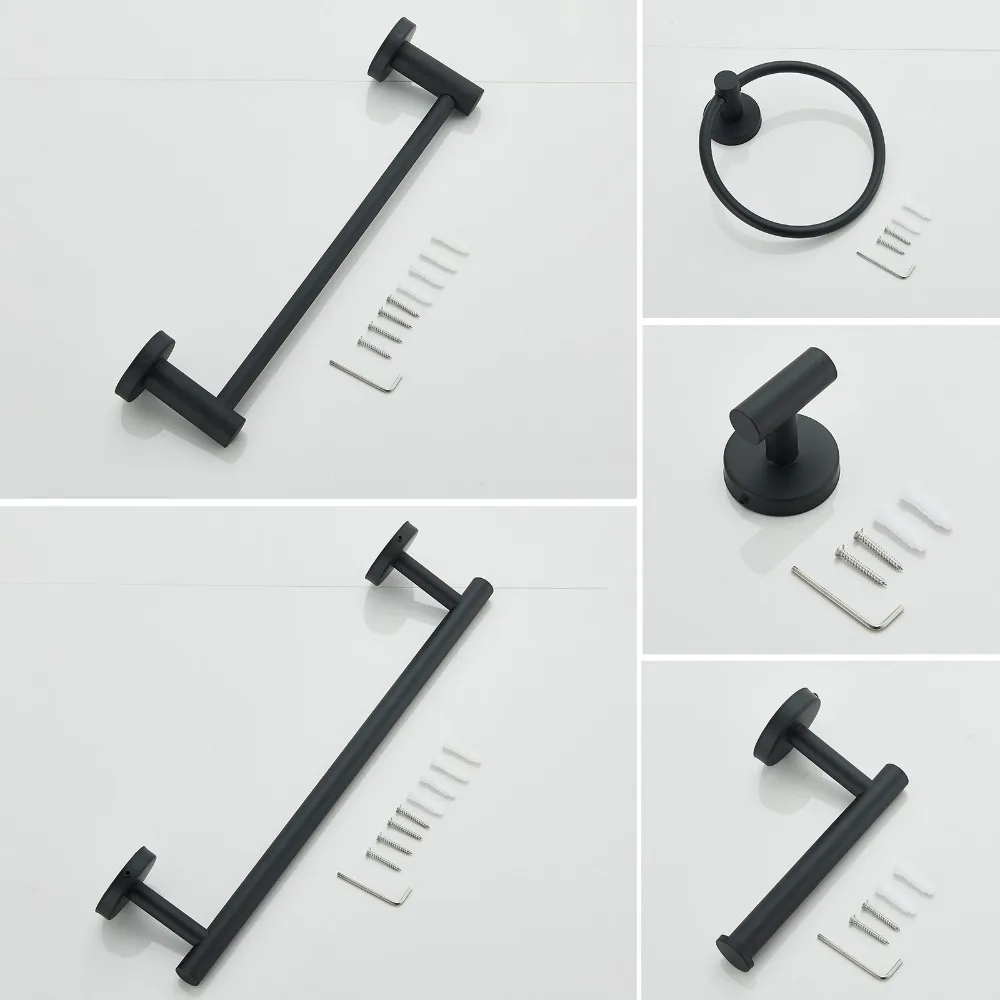 Черный набор аксессуаров для ванной комнаты, набор оборудования для ванной комнаты из 6 предметов, регулируемый вешалка для полотенец
Черный набор аксессуаров для ванной комнаты, набор оборудования для ванной комнаты из 6 предметов, регулируемый вешалка для полотенец