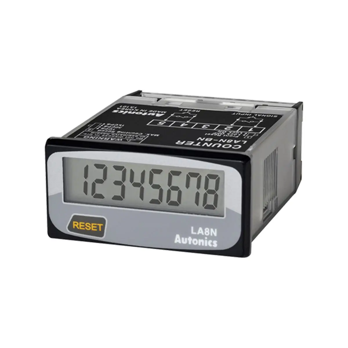 LA8N-BN Счетчик, тоализатор, ЖК-дисплей, 1/32 DIN, 8 цифр, 1 кг/с, выключаемый передний ключ сброса, без входа напряжения
LA8N-BN Счетчик, тоализатор, ЖК-дисплей, 1/32 DIN, 8 цифр, 1 кг/с, выключаемый передний ключ сброса, без входа напряжения