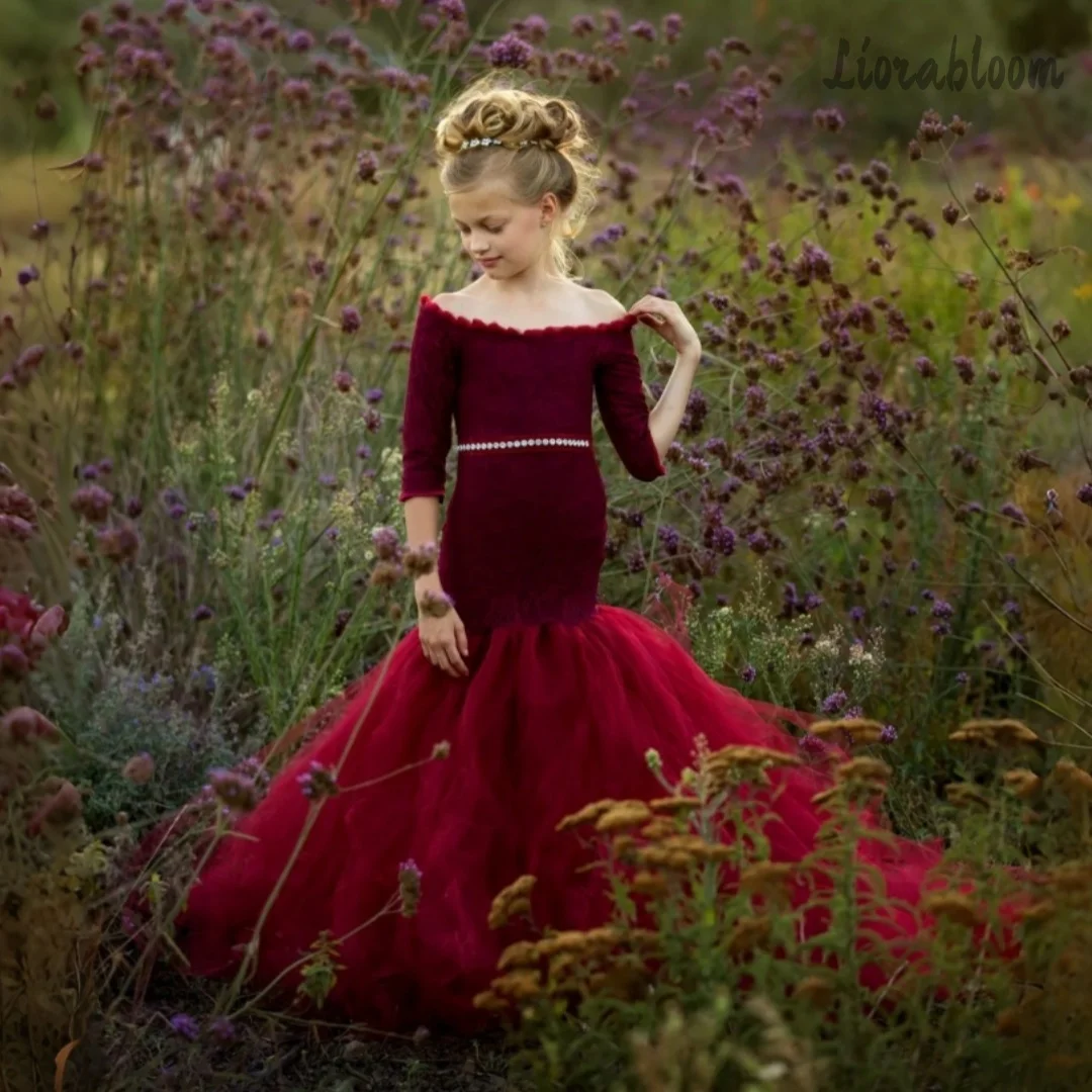 Girls' Off-Shoulder Formal Dress Mermaid-Style Dress Custom Multi-Color Flower Girl Wedding Party Attire Dress свадебное платье
Girls' Off-Shoulder Formal Dress Mermaid-Style Dress Custom Multi-Color Flower Girl Wedding Party Attire Dress свадебное платье