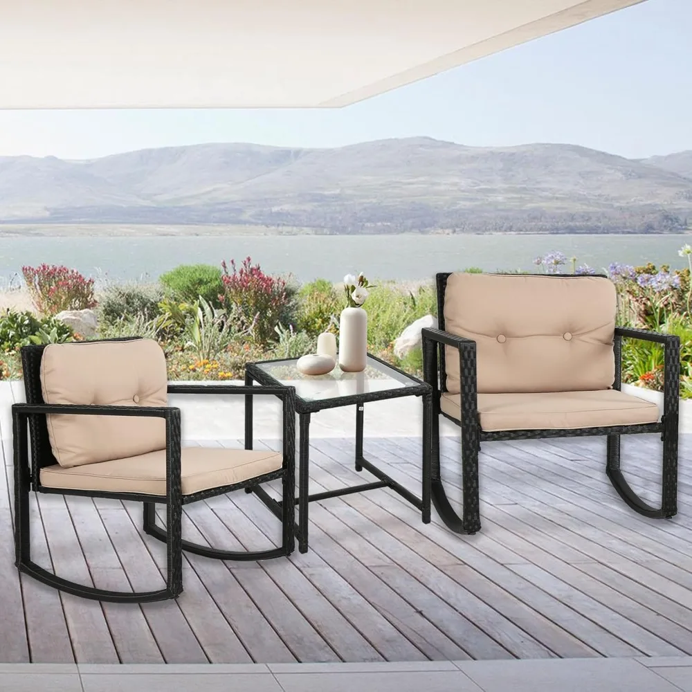 Patio Furniture Sets,3 Piece Outdoor Bistro Set,Rocking Chair Patio Set,Rattan Chair Conversation Sets
Patio Furniture Sets,3 Piece Outdoor Bistro Set,Rocking Chair Patio Set,Rattan Chair Conversation Sets