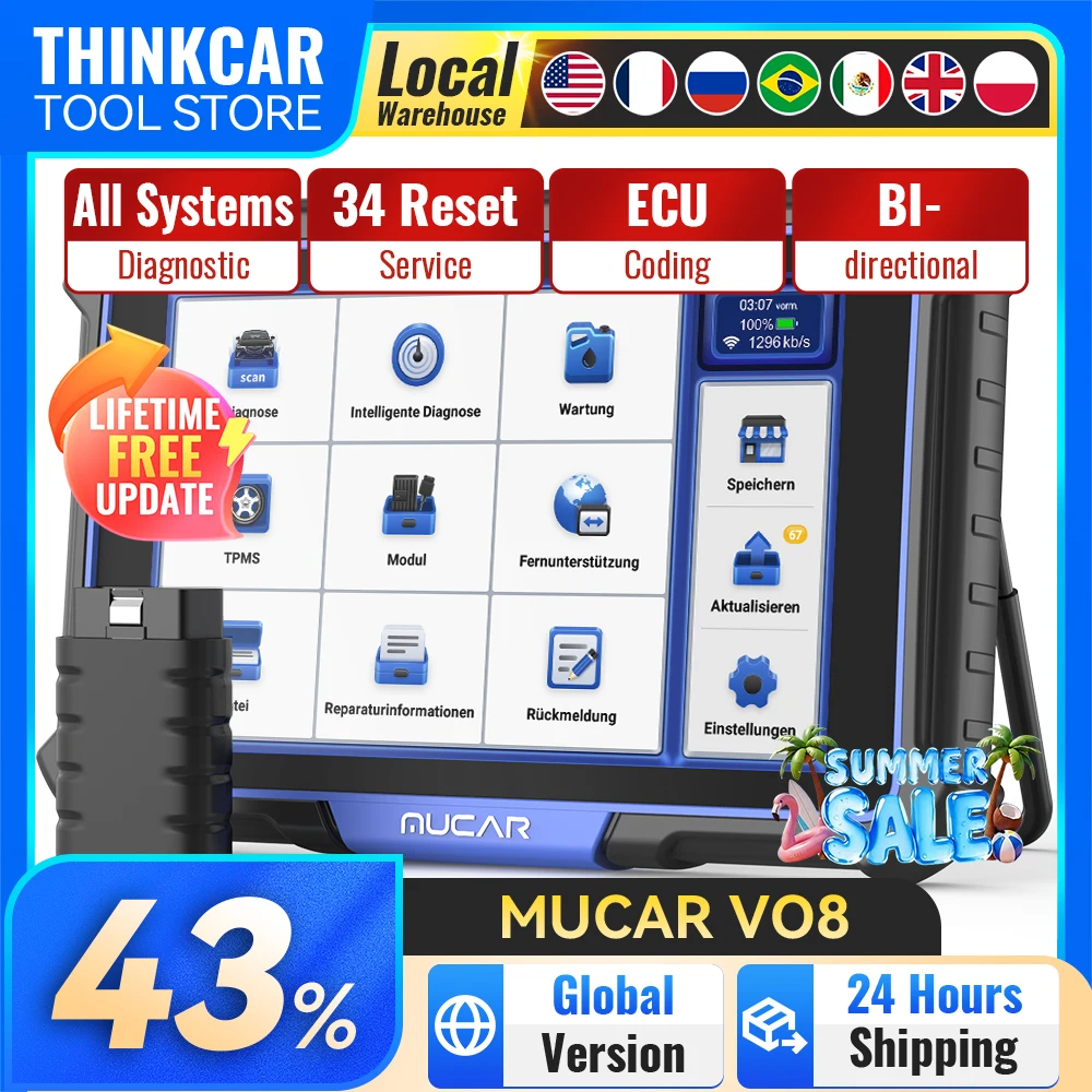 MUCAR VO8 Diagnostic Tools All System Car OBD2 Scanner 34 Reset Lifetime Free Update ECU Coding Professional Mucar Scan Tools
MUCAR VO8 Diagnostic Tools All System Car OBD2 Scanner 34 Reset Lifetime Free Update ECU Coding Professional Mucar Scan Tools