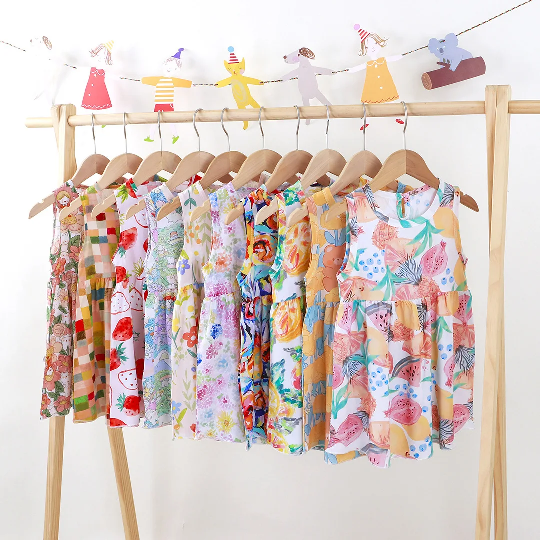 Summer Kids Babys Sleeveless Dress Floral Print Infant Girls Beach Dress Cotton Thin Children Girls Dress Princess Party Outfits
Summer Kids Babys Sleeveless Dress Floral Print Infant Girls Beach Dress Cotton Thin Children Girls Dress Princess Party Outfits
