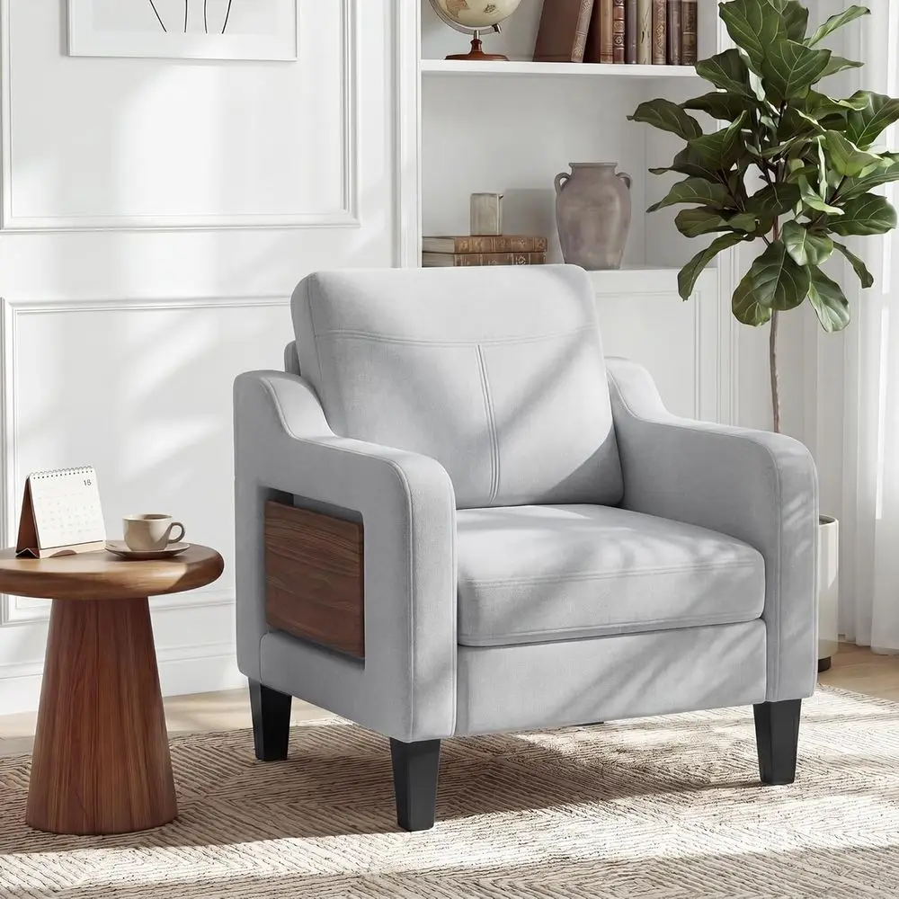Accent Chair or Living Room, -Century Upholstered Armchair with oldable Table & 2 Side kets, ern Linen Wooden Soa Chair or Bedro
Accent Chair or Living Room, -Century Upholstered Armchair with oldable Table & 2 Side kets, ern Linen Wooden Soa Chair or Bedro