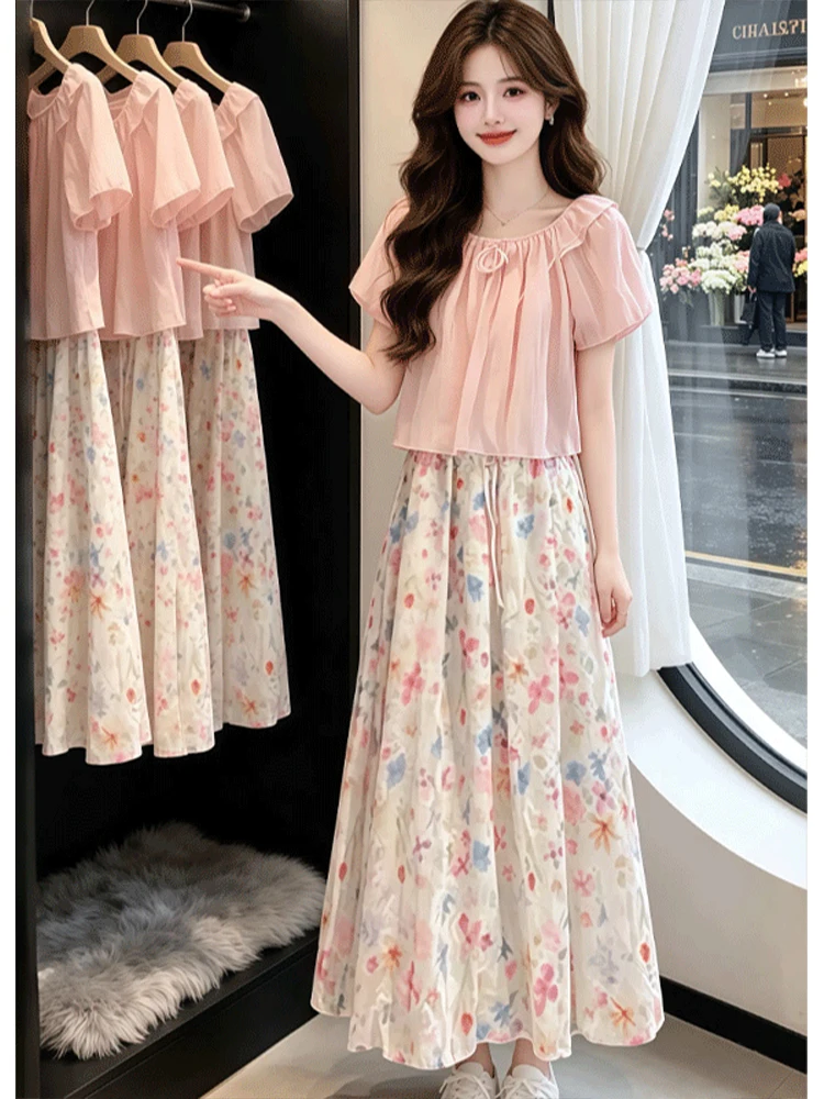 Fashionable Floral Print Half-Skirt Set Women's Summer Shirt with Puff Sleeves And Square Collar High Waist Breathable Casual...
Fashionable Floral Print Half-Skirt Set Women's Summer Shirt with Puff Sleeves And Square Collar High Waist Breathable Casual...