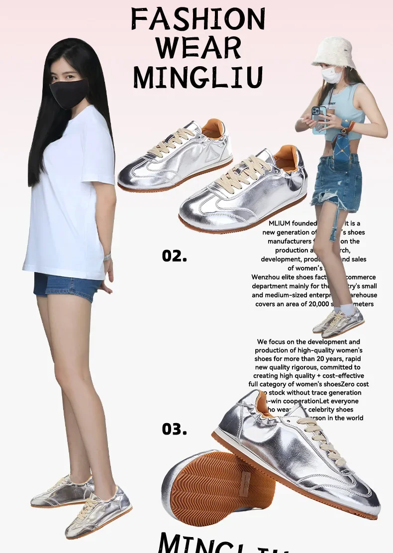 Designer High Street Leather Women Spring New Flat-bottomed Sneakers Silver German Training Joker Comfortable Women's Shoes
Designer High Street Leather Women Spring New Flat-bottomed Sneakers Silver German Training Joker Comfortable Women's Shoes