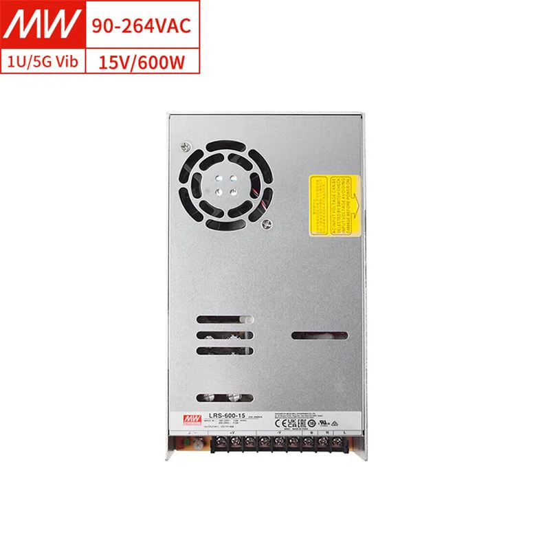 LRS-600-15 600W 15V 40A Enclosed Power Supply, 90% Eff., -20~65°C, 5G Vibration Resistant, for Industrial Equipment
LRS-600-15 600W 15V 40A Enclosed Power Supply, 90% Eff., -20~65°C, 5G Vibration Resistant, for Industrial Equipment