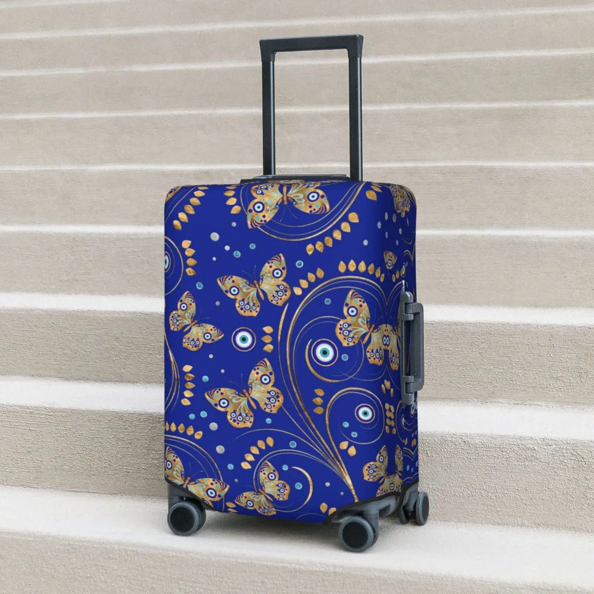 Evil Eye Pattern Suitcase Cover Golden Butterfly Travel Vacation Practical Luggage Supplies Protector
Evil Eye Pattern Suitcase Cover Golden Butterfly Travel Vacation Practical Luggage Supplies Protector