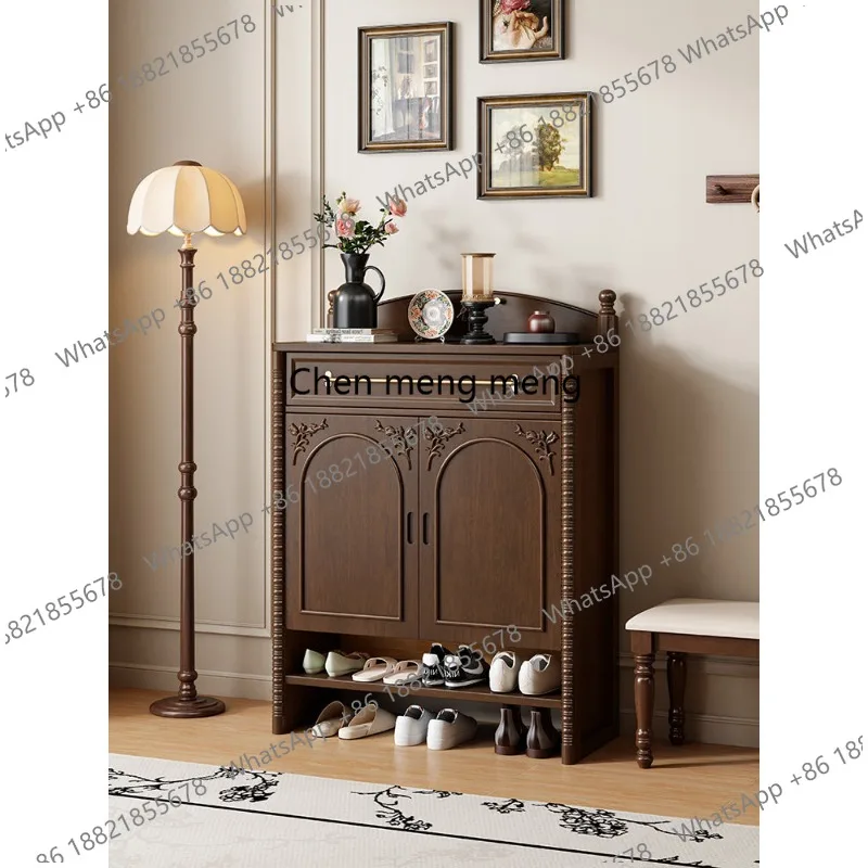 Solid wood shoes medium antique entrance storage cabinet integrated against the wall multi-layer large-capacity shoe rack
Solid wood shoes medium antique entrance storage cabinet integrated against the wall multi-layer large-capacity shoe rack