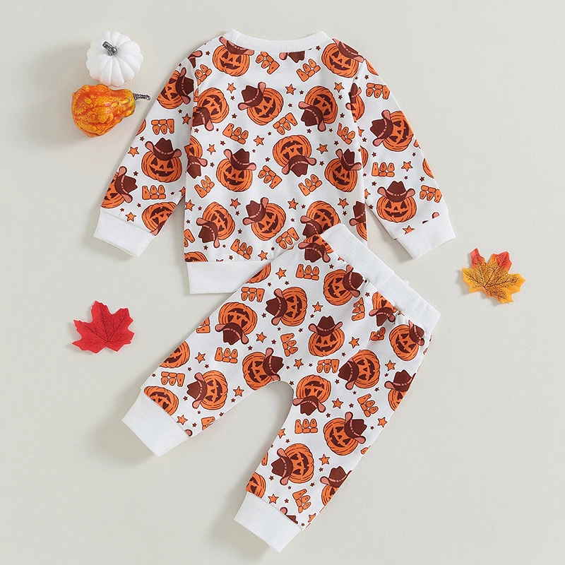 Костюм из 2 предметов на Хэллоуин для малышей, толстовка с круглым вырезом и длинными рукавами с призрачным принтом, топы, комплект из длинных штанов, осенне-зимний наряд
Костюм из 2 предметов на Хэллоуин для малышей, толстовка с круглым вырезом и длинными рукавами с призрачным принтом, топы, комплект из длинных штанов, осенне-зимний наряд