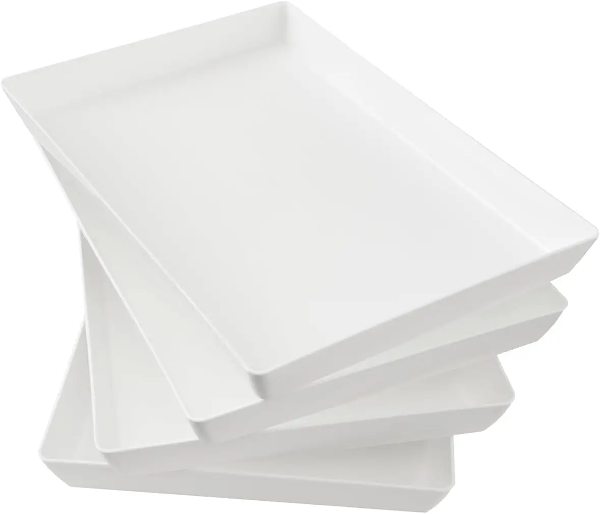 Acrylic White Plastic Serving Trays (Set of 4) 15x10 inch Large Unbreakable Rectangular Party Platters for Appetizers, Fruit, Veggies & Desserts, BPA-Free
Acrylic White Plastic Serving Trays (Set of 4) 15x10 inch Large Unbreakable Rectangular Party Platters for Appetizers, Fruit, Veggies & Desserts, BPA-Free
