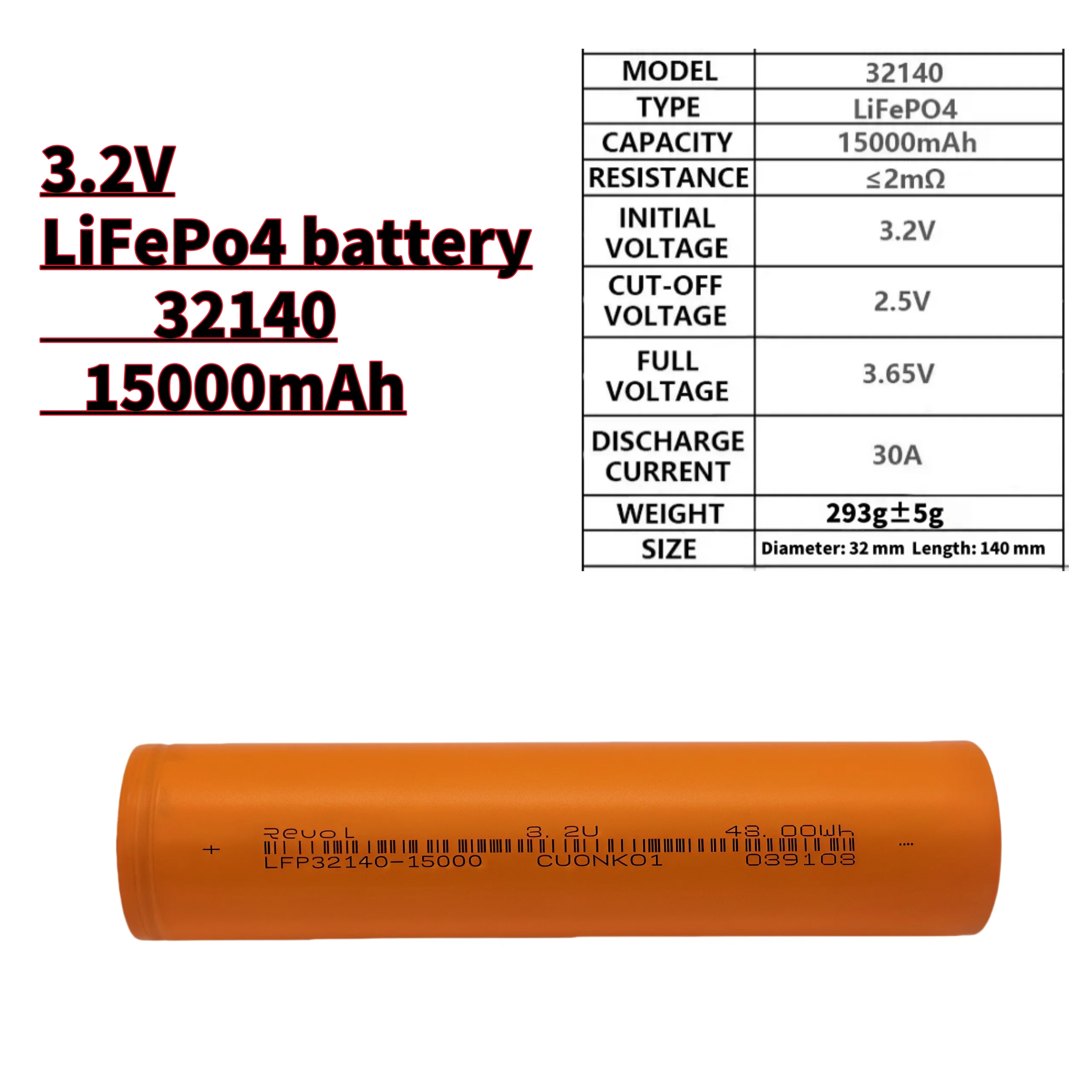 Литий-железо-фосфатный аккумулятор lpega, цилиндрический 3,2 В, 15 Ач Lifepo4, аккумулятор для электромобиля на колесах, аккумулятор для хранения энергии
Литий-железо-фосфатный аккумулятор lpega, цилиндрический 3,2 В, 15 Ач Lifepo4, аккумулятор для электромобиля на колесах, аккумулятор для хранения энергии