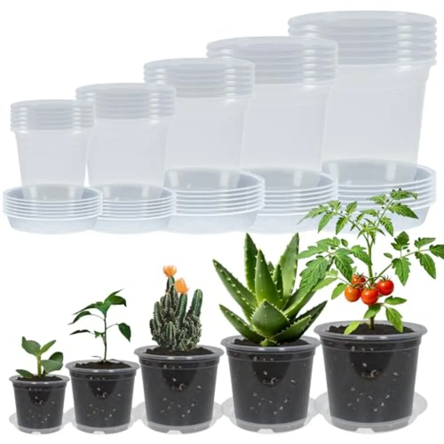 0 Pack//// Clear Nursery Pots with Drainage and 0 Pack Plant Saucers, Plant Pots for Plants Transparent Pottg Contaers for Plan
0 Pack//// Clear Nursery Pots with Drainage and 0 Pack Plant Saucers, Plant Pots for Plants Transparent Pottg Contaers for Plan