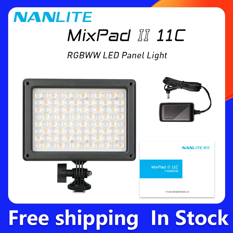 Nanlite MixPad II 11C RGB LED Light Mini Panel Light Video Photography lighting 13W 2700K-6500K Live Light 
Nanlite MixPad II 11C RGB LED Light Mini Panel Light Video Photography lighting 13W 2700K-6500K Live Light