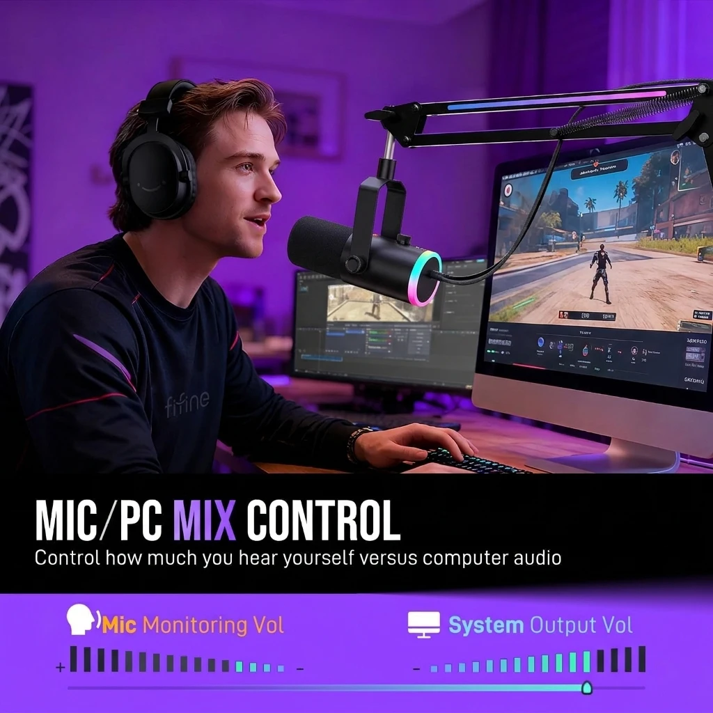 Game microphone kit, XLR/USB dynamic PC microphone with cantilever bracket for podcast recording, RGB streaming microphone kit
Game microphone kit, XLR/USB dynamic PC microphone with cantilever bracket for podcast recording, RGB streaming microphone kit