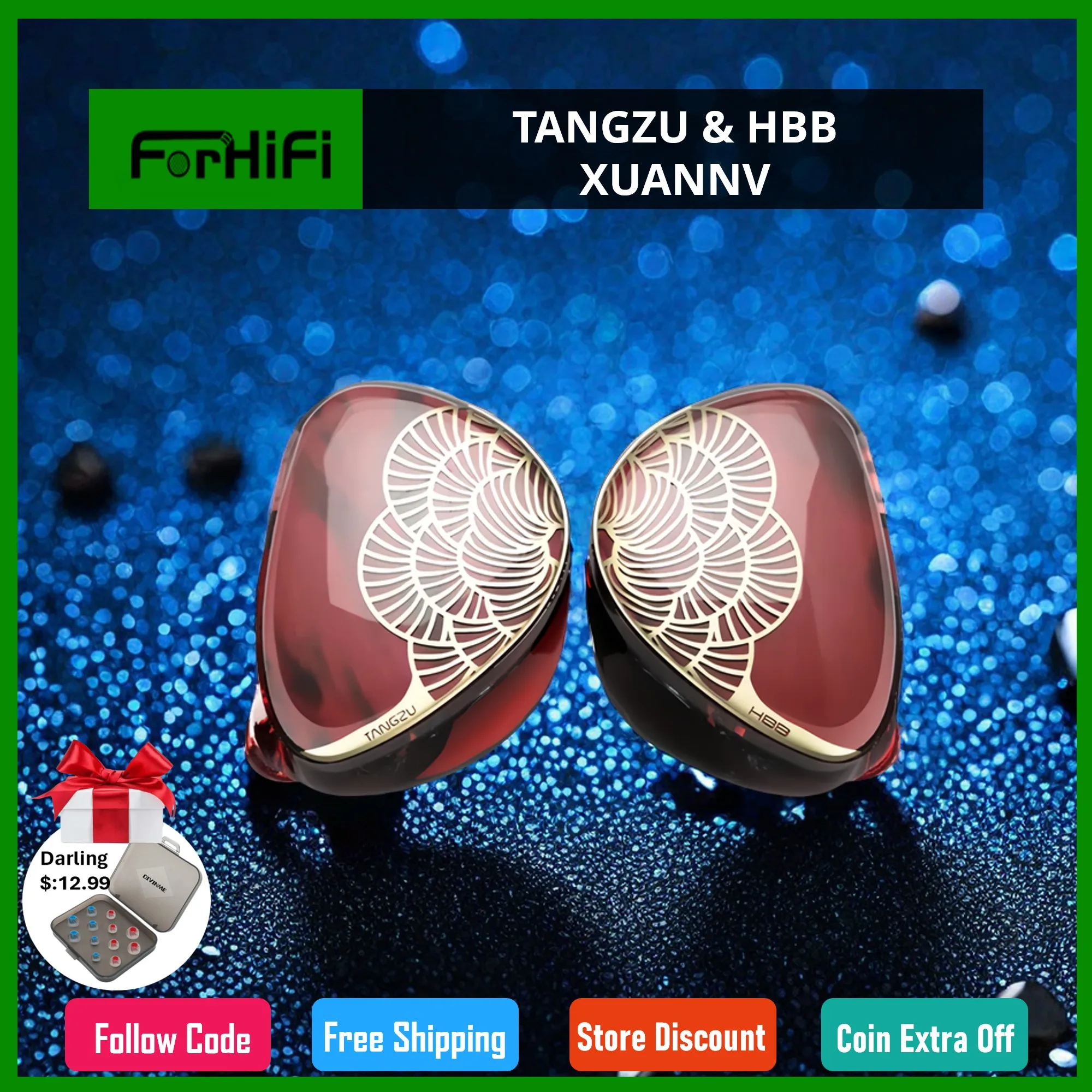 TANGZU & HBB XUANNV Dual Dynamic Driver Studio Monitor Audiophile Stereo Bass Earphone with 0.78mm Detachable Cable
TANGZU & HBB XUANNV Dual Dynamic Driver Studio Monitor Audiophile Stereo Bass Earphone with 0.78mm Detachable Cable