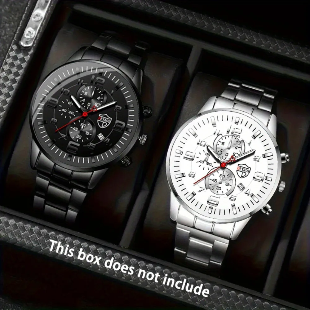 DEYROS 2 Pcs/ Set Quartz Men's Watch Set, Alloy Strap New Men's Watches Quartz Movement Stylish Timepieces Gift Ideas
DEYROS 2 Pcs/ Set Quartz Men's Watch Set, Alloy Strap New Men's Watches Quartz Movement Stylish Timepieces Gift Ideas