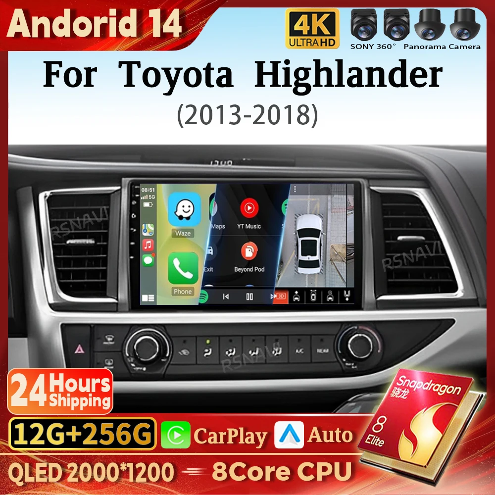 Android 14 Carplay Auto Car Radio Multimedia Player For Toyota Highlander 3 XU50 2013 - 2018 DSP Autoradio GPS Stereo Snapdragon
Android 14 Carplay Auto Car Radio Multimedia Player For Toyota Highlander 3 XU50 2013 - 2018 DSP Autoradio GPS Stereo Snapdragon
