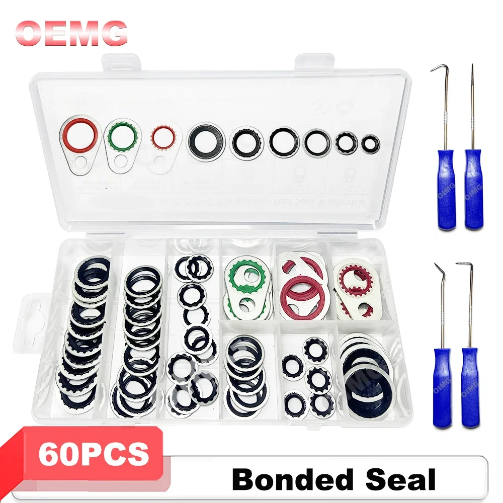 60pcs Automotive Air Conditioner Compressor Interface Gasket Air-conditioning Pump Bonded Seal Washers Gaskets Car Accessories
60pcs Automotive Air Conditioner Compressor Interface Gasket Air-conditioning Pump Bonded Seal Washers Gaskets Car Accessories