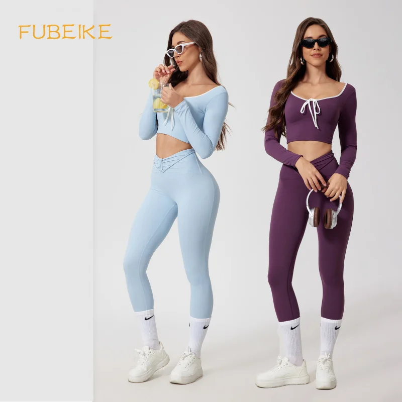 FUBEIKE Sexy Round Neck High Waist Nude Feel Quick-Drying Long Sleeve Yoga Wear Running Sports Clothes Suit Leggings Workouts
FUBEIKE Sexy Round Neck High Waist Nude Feel Quick-Drying Long Sleeve Yoga Wear Running Sports Clothes Suit Leggings Workouts