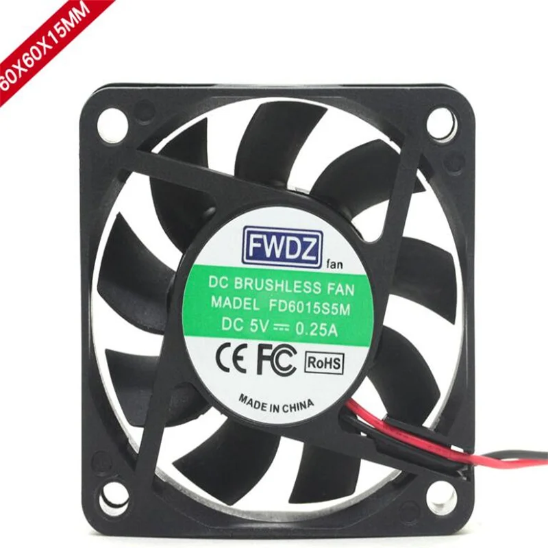 Wholesale fan: FD6015S5M 6015 6CM 5V 0.25a two-wire silent chassis heat dissipation fan
Wholesale fan: FD6015S5M 6015 6CM 5V 0.25a two-wire silent chassis heat dissipation fan