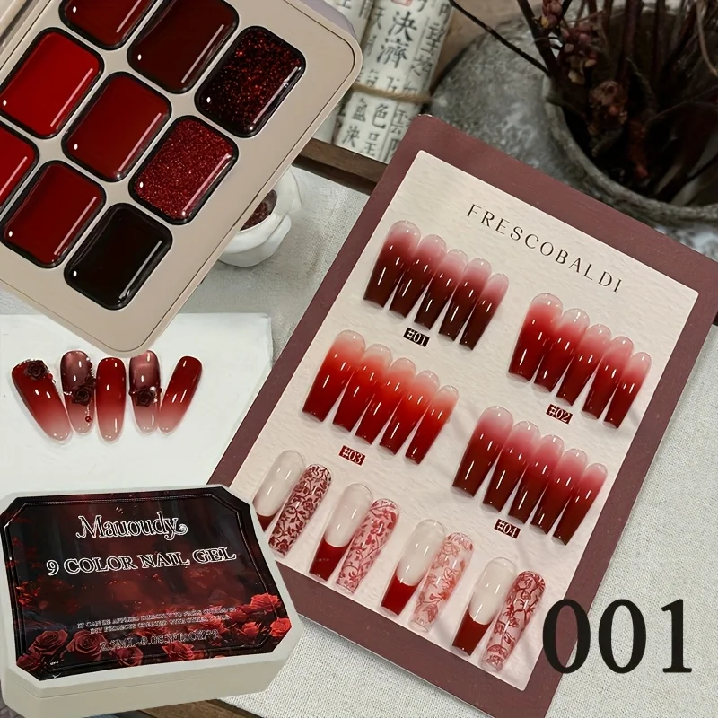 9 shades of red solid gel polish, perfect for creating French manicures and Christmas nail art. Also includes 9 shades of burgu
9 shades of red solid gel polish, perfect for creating French manicures and Christmas nail art. Also includes 9 shades of burgu