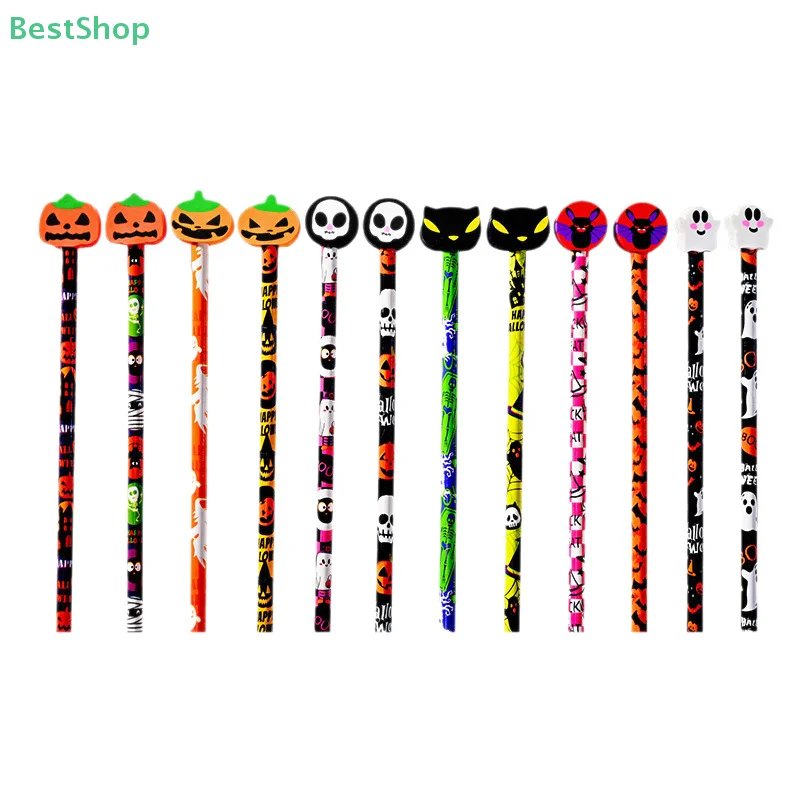 12Pcs Halloween Pencil And Eraser Set, Cute Students Stationery HB Black Write Draw School Boxed Pen
12Pcs Halloween Pencil And Eraser Set, Cute Students Stationery HB Black Write Draw School Boxed Pen