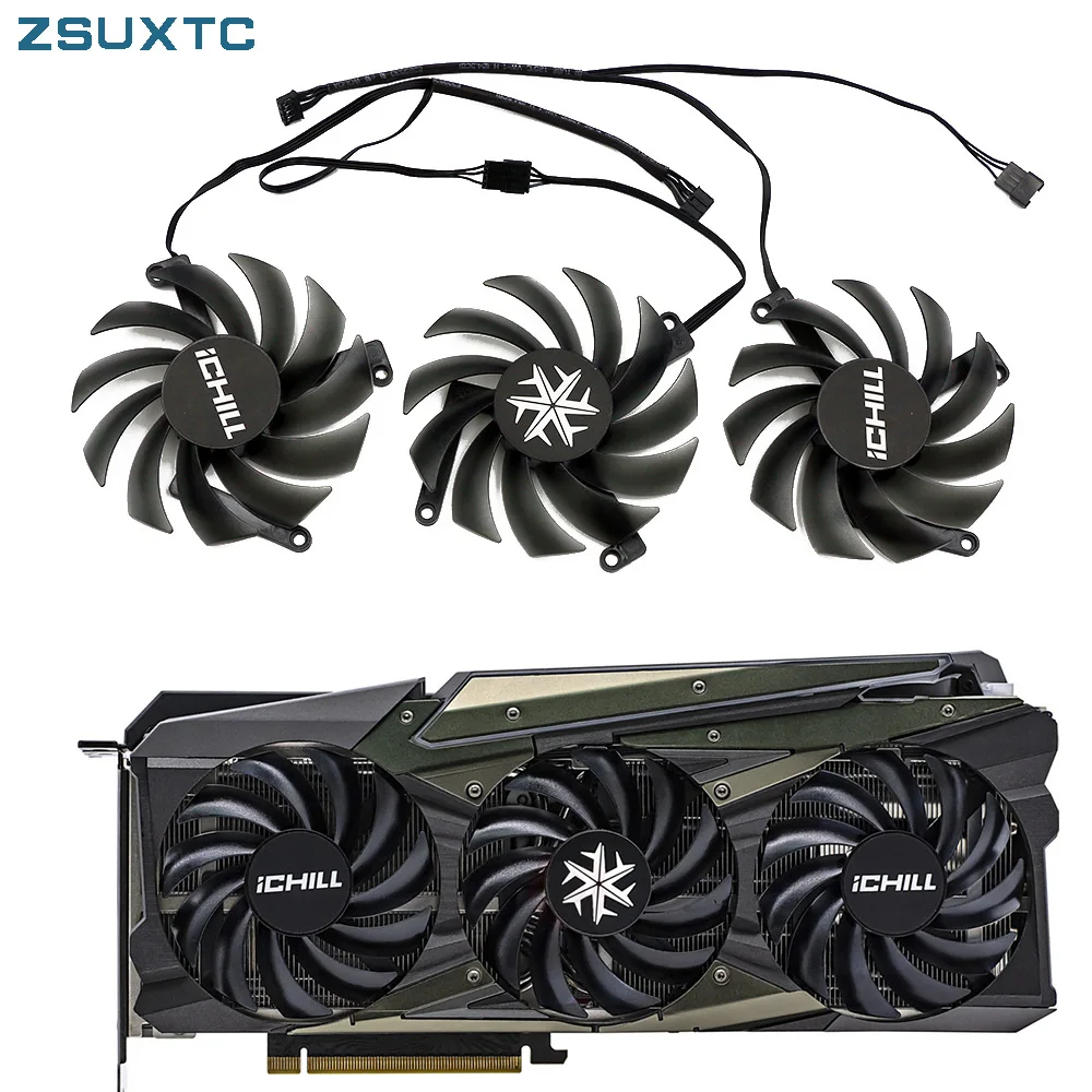 CF-12915S 85 мм RTX3080 GPU кулер для INNO3D RTX 3070 3070Ti 3080 3080Ti 3090 ICHILL X4 OC охлаждающий вентилятор для графической карты
CF-12915S 85 мм RTX3080 GPU кулер для INNO3D RTX 3070 3070Ti 3080 3080Ti 3090 ICHILL X4 OC охлаждающий вентилятор для графической карты