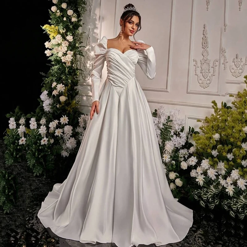 LORIE Elegant A-line Wedding Dresses Long Sleeves Princess Sweetheart Bridal Gown Pleats Wedding Gowns Customized 2025
LORIE Elegant A-line Wedding Dresses Long Sleeves Princess Sweetheart Bridal Gown Pleats Wedding Gowns Customized 2025