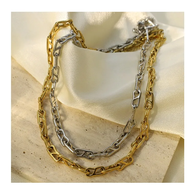 Hot-selling Stainless Steel Geometric Hollow Thick Chain Necklace Special-shaped Japanese Chain Hip-hop Fashion Jewelry
Hot-selling Stainless Steel Geometric Hollow Thick Chain Necklace Special-shaped Japanese Chain Hip-hop Fashion Jewelry