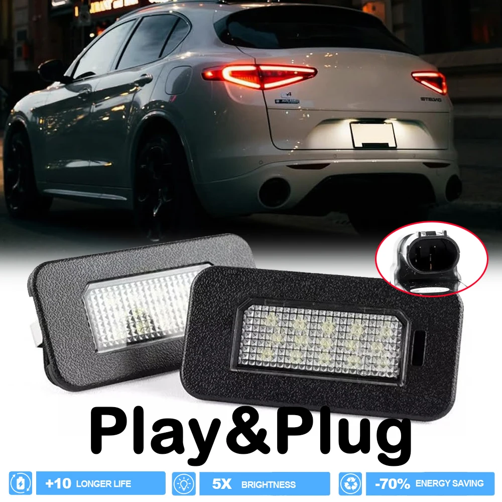 Replace 18SMD LED Backup License Number Plate Tag Light for Alfa Romeo Giulia 2016-2022 Stelvio 2017-2022 Reverse Reflector Lamp
Replace 18SMD LED Backup License Number Plate Tag Light for Alfa Romeo Giulia 2016-2022 Stelvio 2017-2022 Reverse Reflector Lamp