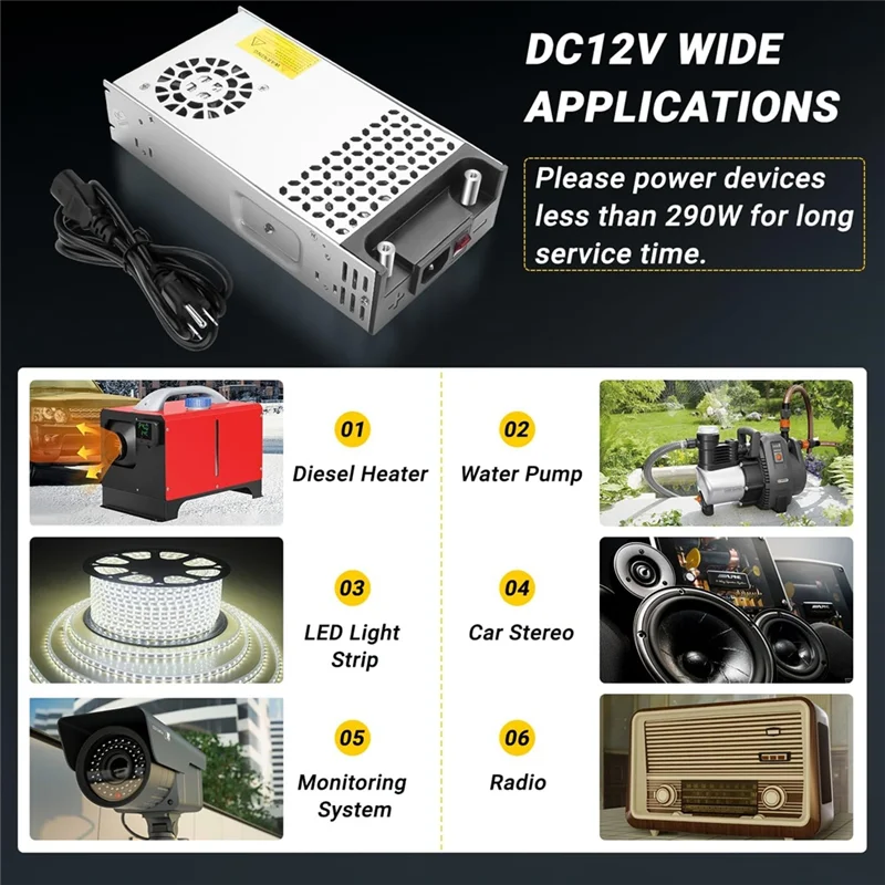 【Lowest-Price!】Power Supply 110V AC To 12V DC Version Converter 12V 360W 30A Switch Transformer For LCD Monitor , For RV US Plug
【Lowest-Price!】Power Supply 110V AC To 12V DC Version Converter 12V 360W 30A Switch Transformer For LCD Monitor , For RV US Plug