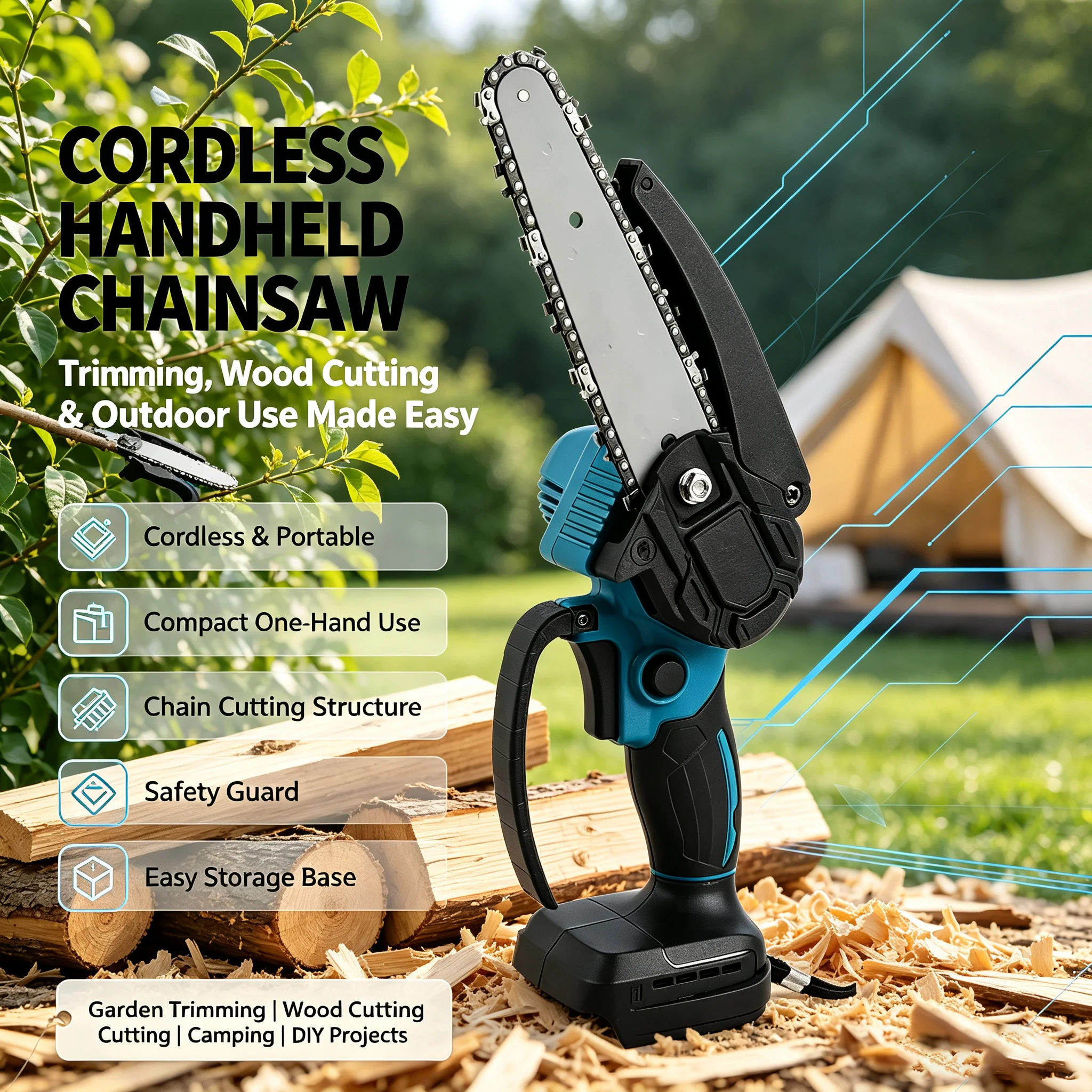 6 Inch Cordless Electric Chainsaw Rechargeable No Battery Portable Woodworking Tool for Makita 18V Sets Light Compact and Easy
6 Inch Cordless Electric Chainsaw Rechargeable No Battery Portable Woodworking Tool for Makita 18V Sets Light Compact and Easy