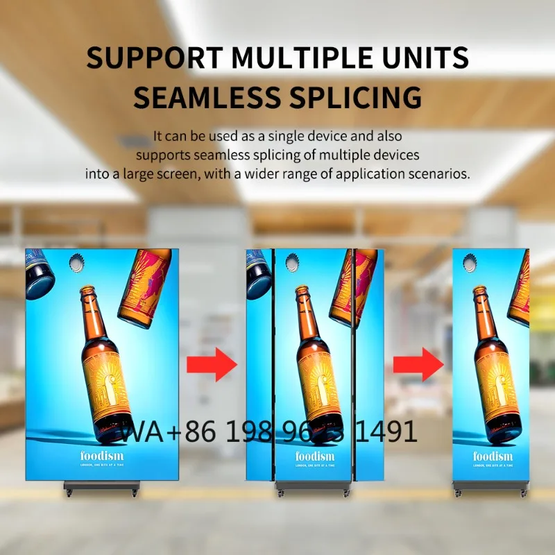 High Brightness P1.25-P2.5Triple Foldable LED Screen Built-in CMS SDK Movable Full Color Digital Poster for Shopping Mall Indoor
High Brightness P1.25-P2.5Triple Foldable LED Screen Built-in CMS SDK Movable Full Color Digital Poster for Shopping Mall Indoor