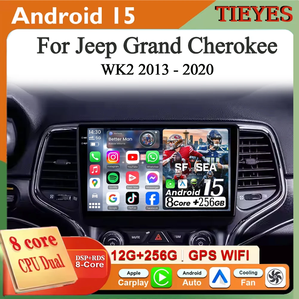 For Jeep Grand Cherokee WK2 2013 - 2020 Android 15 Carplay Auto Screen Car Radio Multimedia Player Autoradio Stereo 2din Head Un
For Jeep Grand Cherokee WK2 2013 - 2020 Android 15 Carplay Auto Screen Car Radio Multimedia Player Autoradio Stereo 2din Head Un