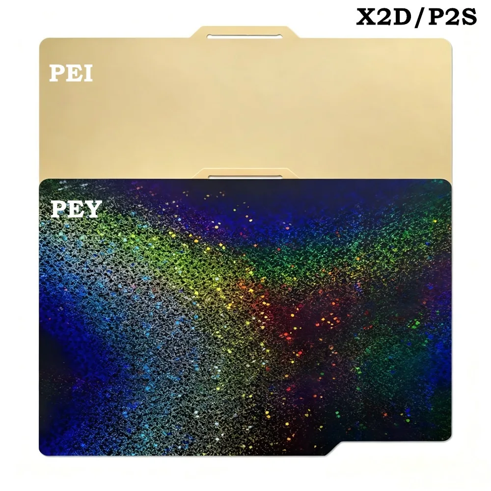 X2D Build Plate Smooth PEI PEY Sheet For Bambu Lab X2D/P2S/P1S/A1/P1P/X1C 3D Printer Double Sided Smooth Spring Steel Sheet