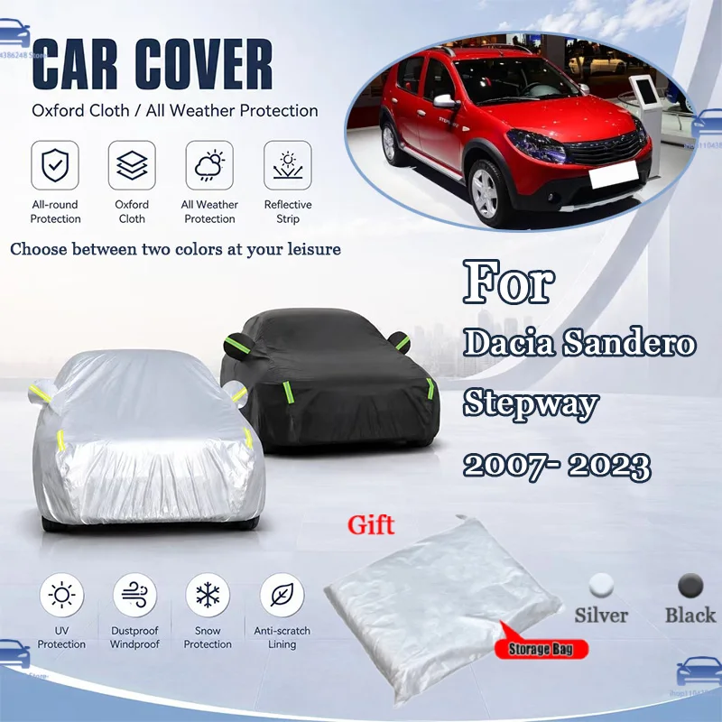 For Dacia Sandero Stepway 2007- 2023 All Weather Oxford Car Cover UV Snow Dustproof Reflective Strip Outdoor Protection
For Dacia Sandero Stepway 2007- 2023 All Weather Oxford Car Cover UV Snow Dustproof Reflective Strip Outdoor Protection