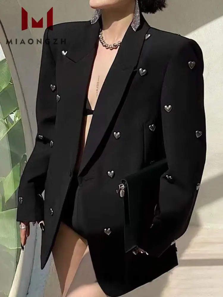 2023 Autumn For Women Solid Patchwork Blazers Notched Long Sleeve Vintage Single Breasted Heart Rivet Female Fashion Blazer Coat
2023 Autumn For Women Solid Patchwork Blazers Notched Long Sleeve Vintage Single Breasted Heart Rivet Female Fashion Blazer Coat