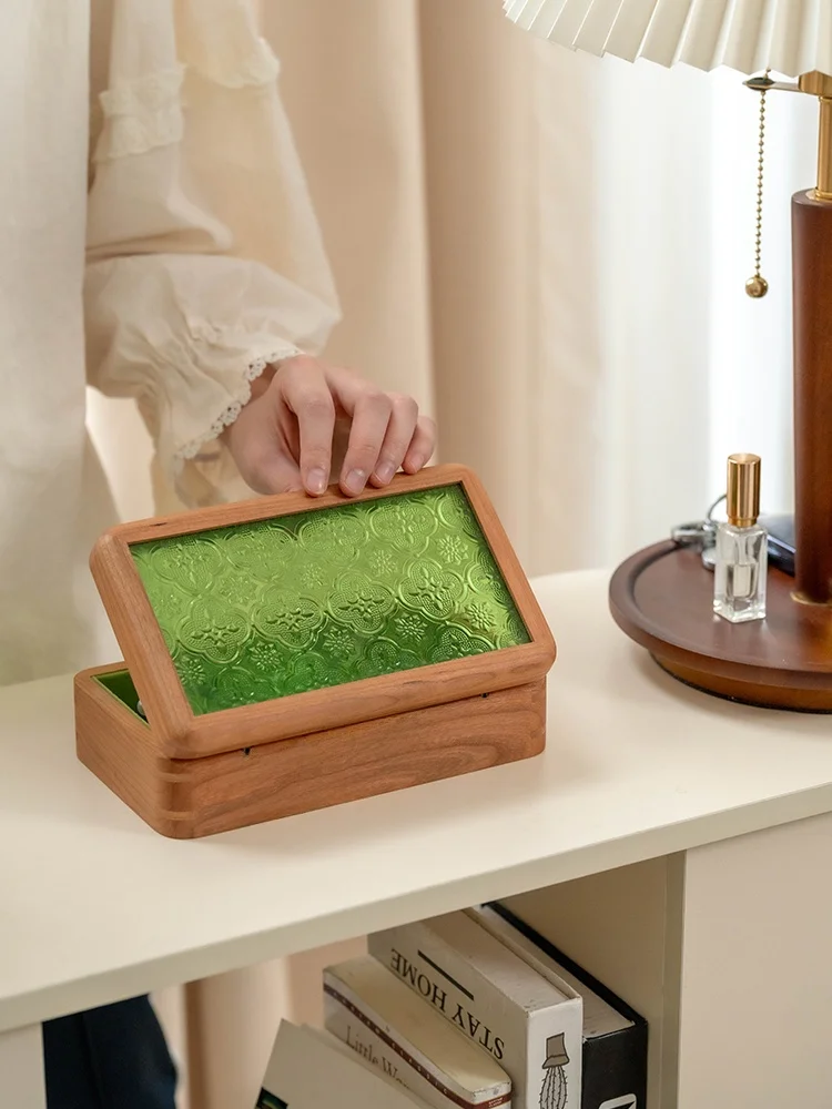 Retro Cherry Wood Glass Rectangle Jewelry Box North America Storage Organizer for Bracelets Rings Nelaces Vintage Sle
Retro Cherry Wood Glass Rectangle Jewelry Box North America Storage Organizer for Bracelets Rings Nelaces Vintage Sle