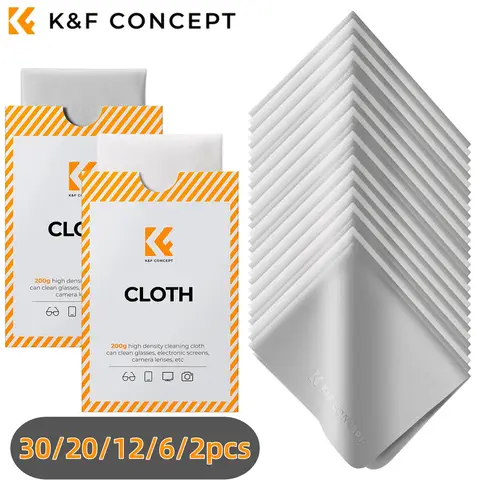 K&F Concept 15x18cm Premium Microfiber Cleaning Cloths Lens Cleaning Cloth for Camera Lenses, Eyeglasses, Phone Screens, Cameras