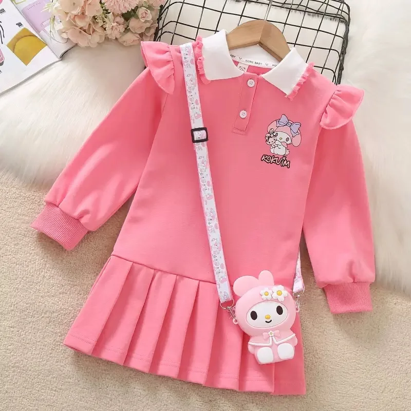 Лидер продаж, детское платье для девочек Sanrio на осень и весну, Детская Хлопковая одежда принцессы, милое мультяшное платье-трапеция Kuromi
Лидер продаж, детское платье для девочек Sanrio на осень и весну, Детская Хлопковая одежда принцессы, милое мультяшное платье-трапеция Kuromi