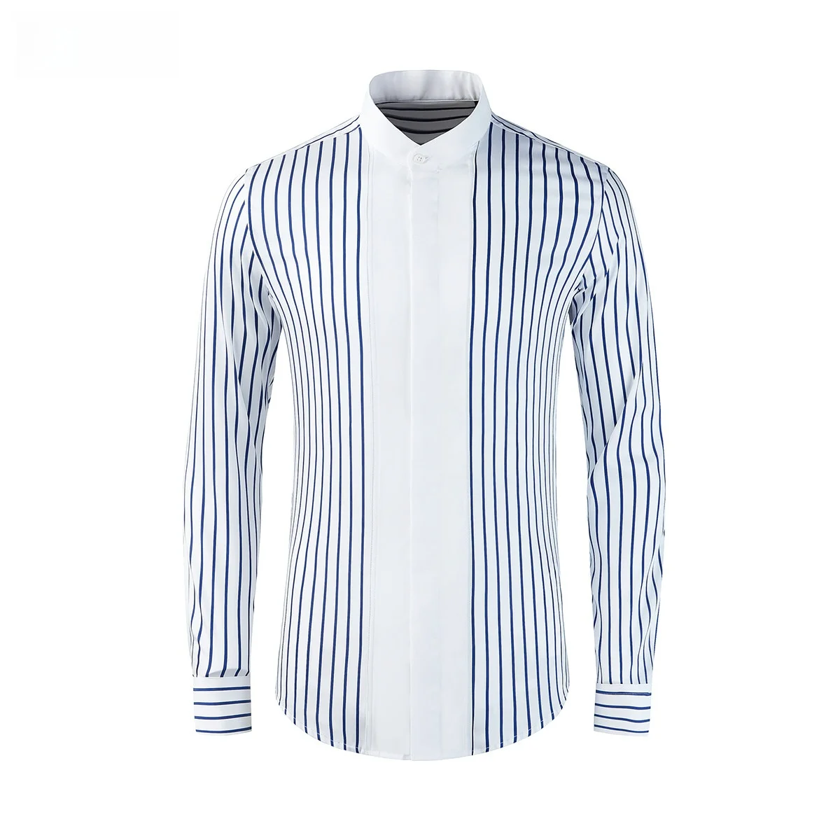 Hong Kong-style Casual Men's Stand-collar Striped Shirtlong-sleeved Tencel Cotton Trendy Shirt Plus Size
Hong Kong-style Casual Men's Stand-collar Striped Shirtlong-sleeved Tencel Cotton Trendy Shirt Plus Size