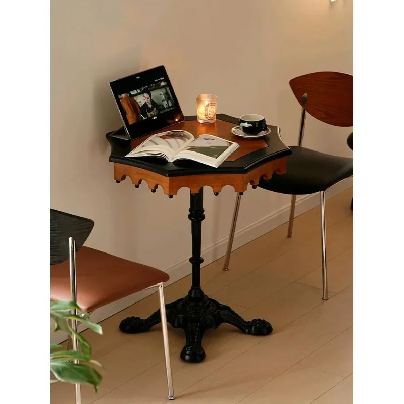 Simple medieval sofa side few French retro polygonal solid wood small table small apartment designer creative coffee table
Simple medieval sofa side few French retro polygonal solid wood small table small apartment designer creative coffee table