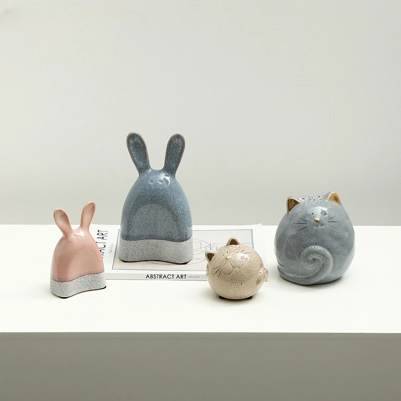 Nordic ins style creative animal rabbit cat ceramic ornament, fun soft ornament
Nordic ins style creative animal rabbit cat ceramic ornament, fun soft ornament