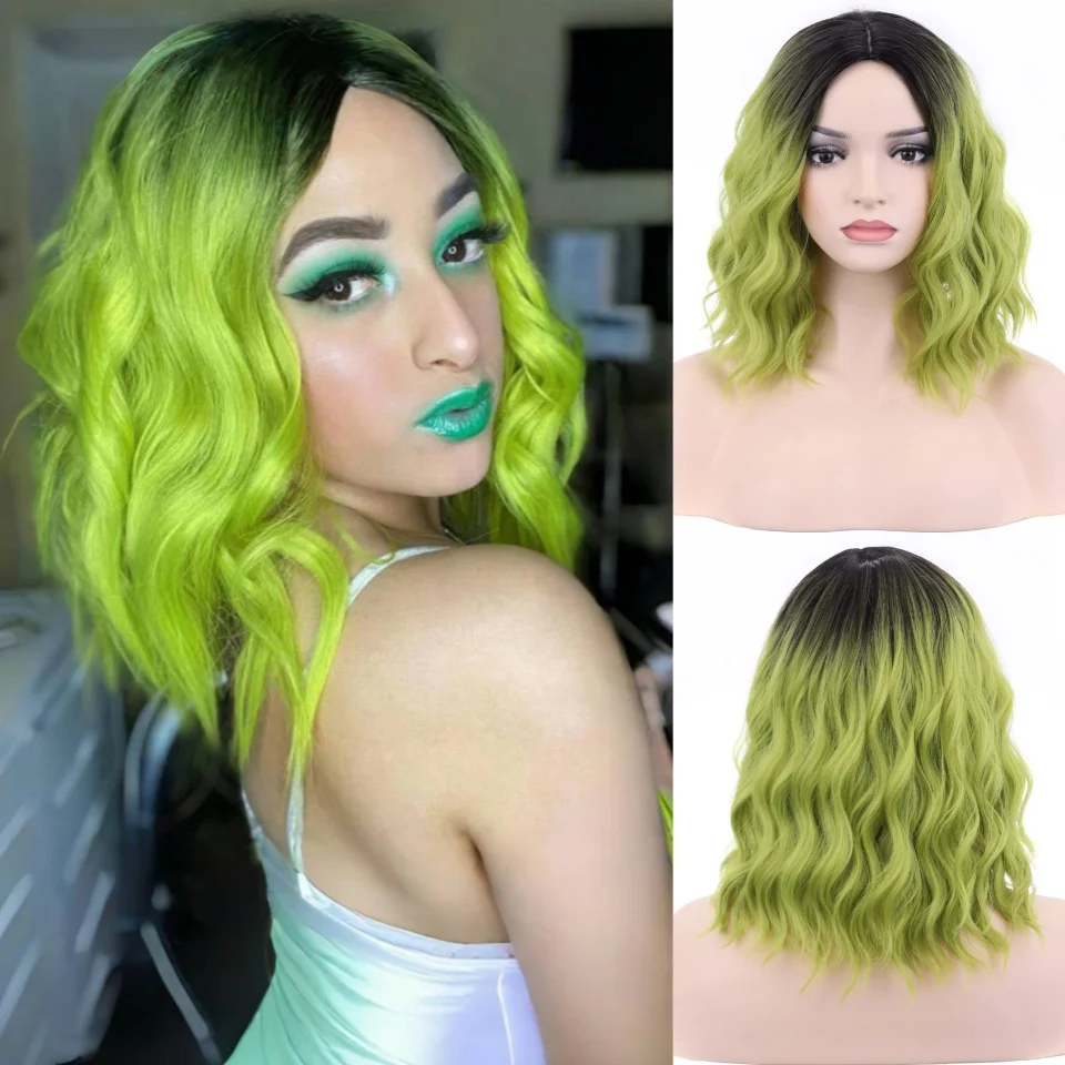 AS Synthetic Green Curly Wigs for Women Short Wavy Curly Dark Roots Heat Resistant Synthetic Colorful Bob St.Patrick's Day Party
AS Synthetic Green Curly Wigs for Women Short Wavy Curly Dark Roots Heat Resistant Synthetic Colorful Bob St.Patrick's Day Party