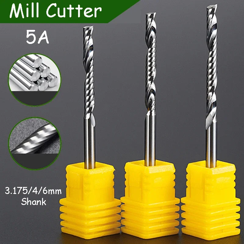 3.175/4/6mm Single Edge Spiral Milling Cutter 5A Engraving Cutter CNC Engraving Machine Cutting Tool Bit Tool Single Edge Cutter
3.175/4/6mm Single Edge Spiral Milling Cutter 5A Engraving Cutter CNC Engraving Machine Cutting Tool Bit Tool Single Edge Cutter