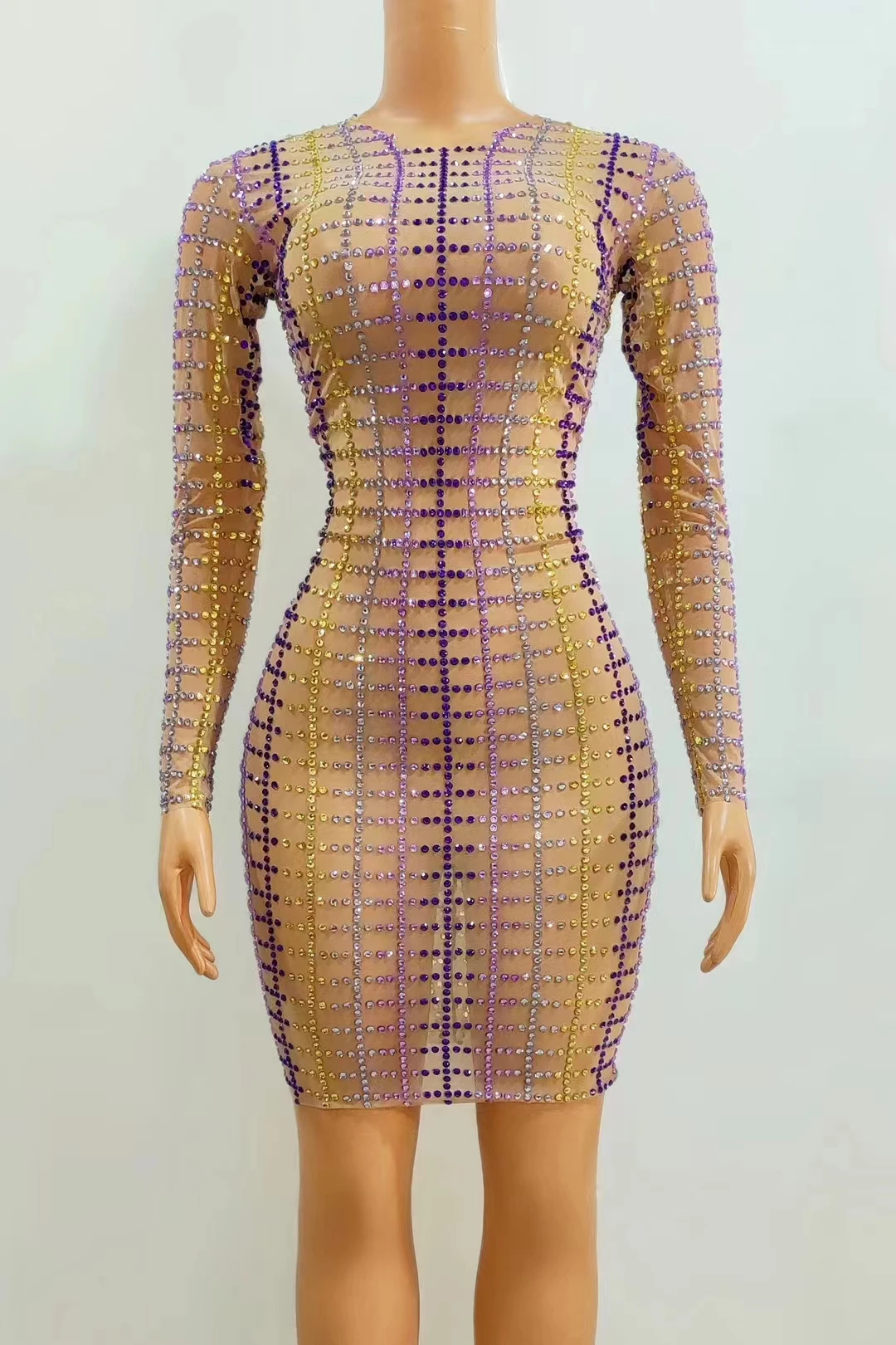 Fashion Long Sleeved Colorful RhinestonesDress Women Party Celebrate Outfit Nightclub D;DS Stage Festival Costume A508
Fashion Long Sleeved Colorful RhinestonesDress Women Party Celebrate Outfit Nightclub D;DS Stage Festival Costume A508