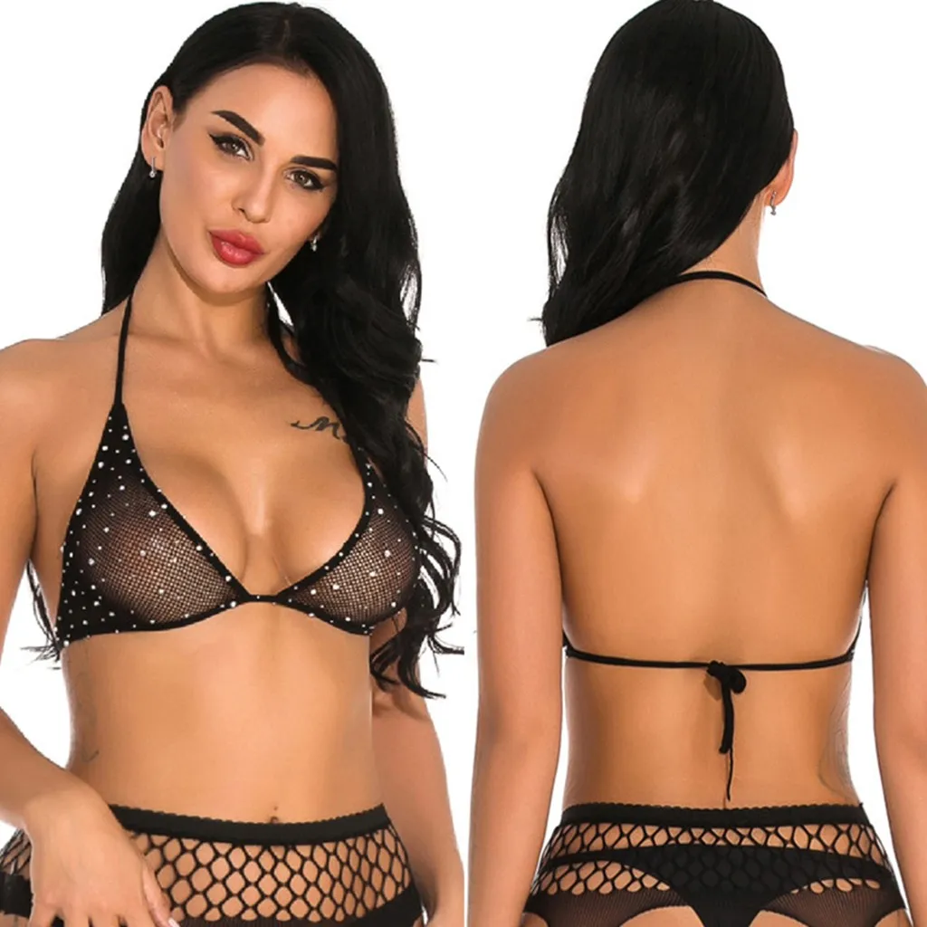 2023 New Women'S Black Hollow Neck Bra Sexy Women Fishnet Lingerie Shiny Diamond Bandage Bra Underwear Sleepwear Ropa Interior
2023 New Women'S Black Hollow Neck Bra Sexy Women Fishnet Lingerie Shiny Diamond Bandage Bra Underwear Sleepwear Ropa Interior