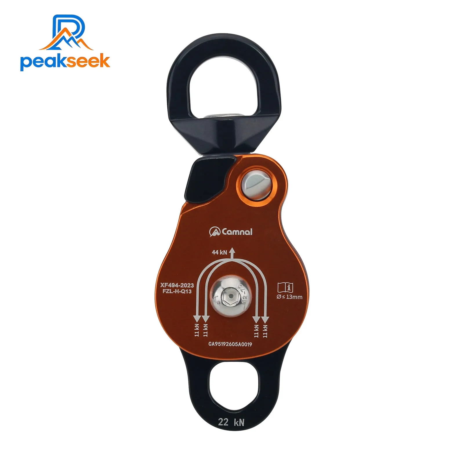 PeakSeek Universal Single Pulley 36KN 44KN Outdoor Hiking Rope Climbing Pulley Support 13mm Ropes
PeakSeek Universal Single Pulley 36KN 44KN Outdoor Hiking Rope Climbing Pulley Support 13mm Ropes