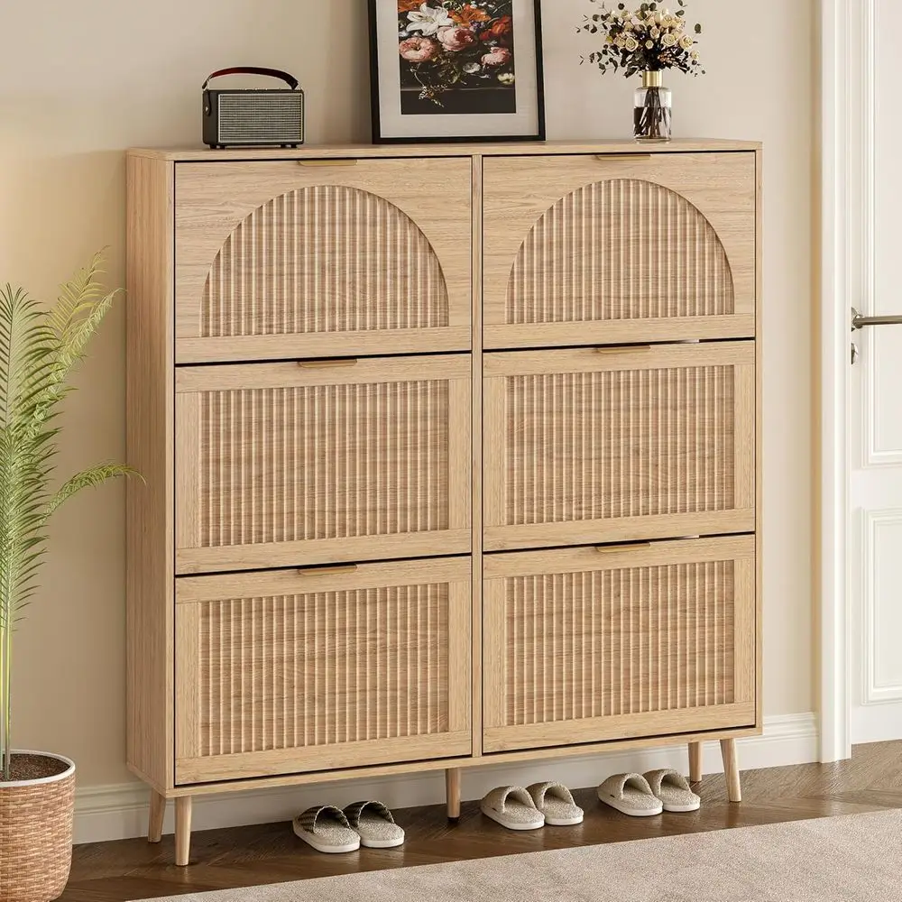 6-Door Slim Wooden Shoe Cabinet for Entryway, Living Room, and Hallway Storage
6-Door Slim Wooden Shoe Cabinet for Entryway, Living Room, and Hallway Storage