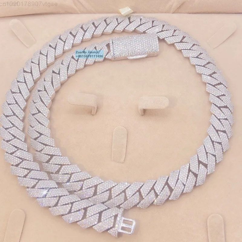 Sparkly Shining in Stock Iced Out 15mm 4 Row 925 Silver Vvs1 Moissanite Diamond Cuban Link Necklace Men
Sparkly Shining in Stock Iced Out 15mm 4 Row 925 Silver Vvs1 Moissanite Diamond Cuban Link Necklace Men